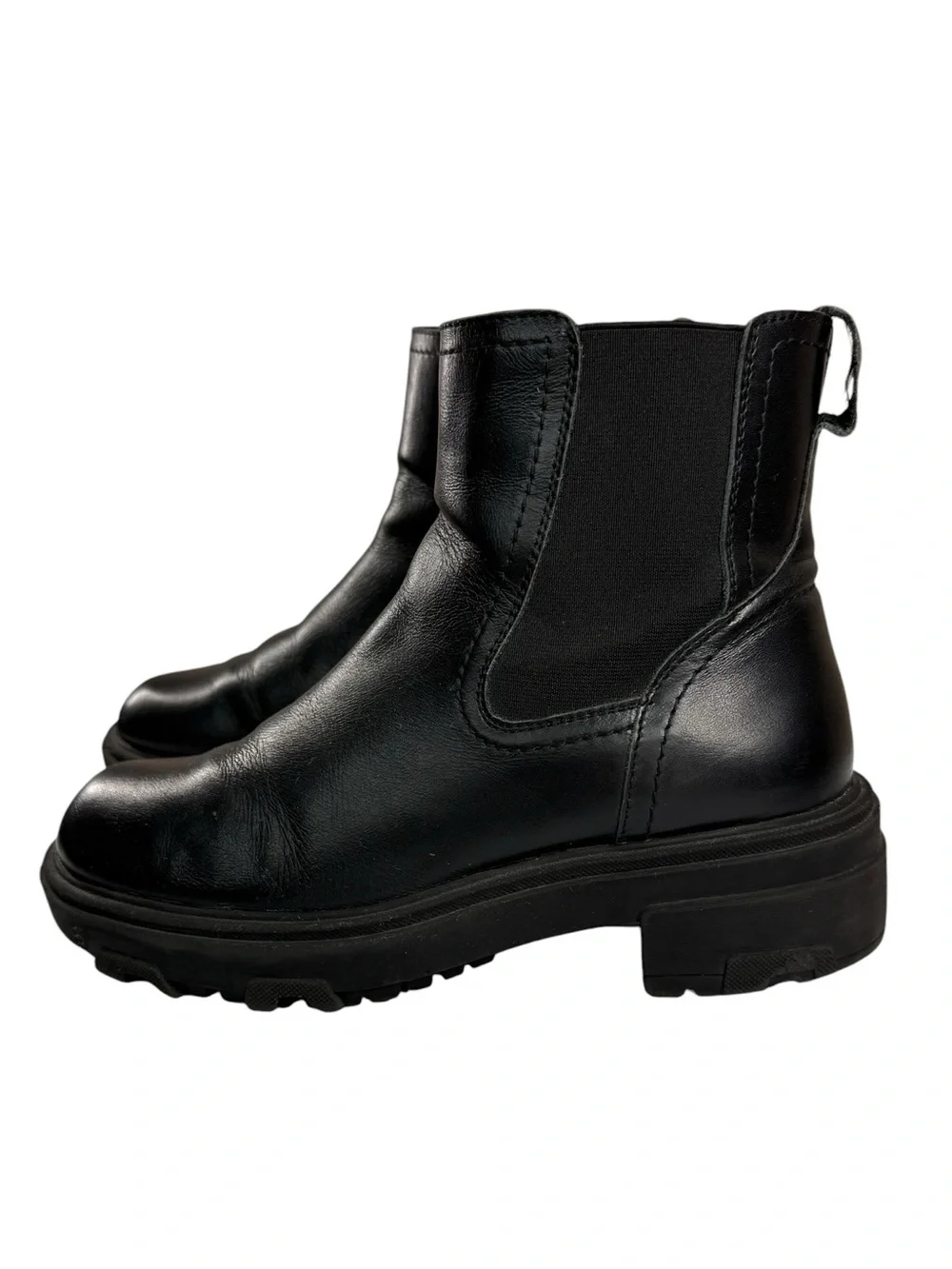 House of Harlow 1960 Righteous Black Leather Lug Chelsea Boots 7.5